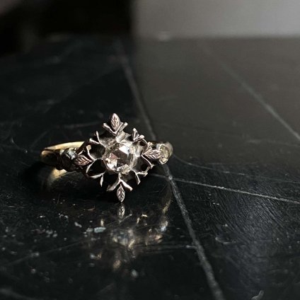 Victorian YG Silver Diamond Leaf Ring ʥȥꥢ  ꡼ 󥰡
