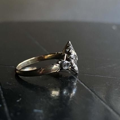 Victorian YG Silver Diamond Leaf Ring ʥȥꥢ  ꡼ 󥰡