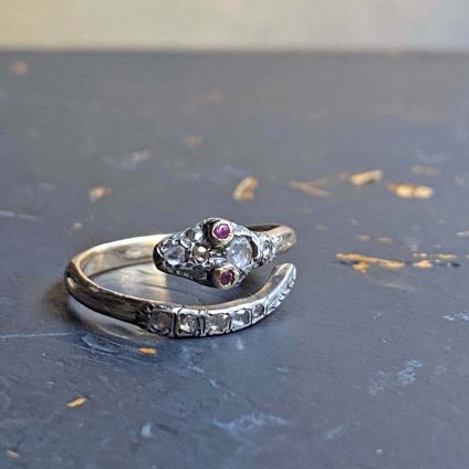 Victorian Snake Diamond Ruby Ring ʥȥꥢ ͥ  ӡ 󥰡