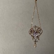 Edwardian 9K Purple Quartz Lavalier Necklaceʥɥǥ 9 ѡץ륯 ꥨ ͥå쥹