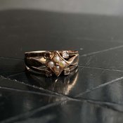 1920's 18KPG Pearl Diamond Ring （1920年代 18K ピンクゴールド パール ダイヤモンド リング）