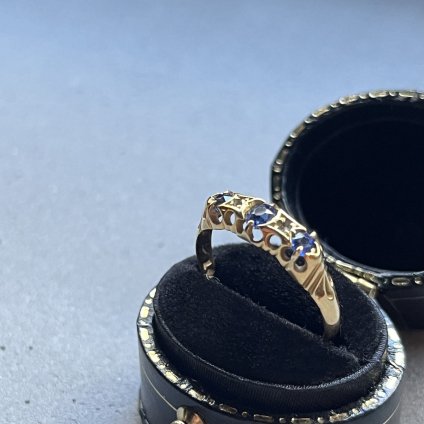 1900 - 1920's 18K Diamond Sapphire Ring 1900 - 1920ǯ 18  ե 󥰡