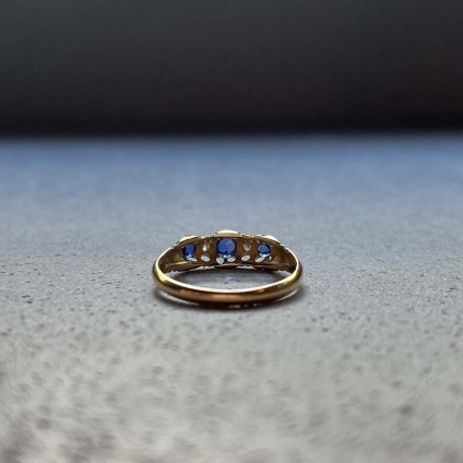 1900 - 1920's 18K Diamond Sapphire Ring 1900 - 1920ǯ 18  ե 󥰡