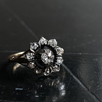 Antique 14K Silver Diamond Cluster Ring （アンティーク 14金 シルバー ダイヤモンド クラスターリング）-  JeJe PIANO ONLINE BOUTIQUE 神戸のアンティーク時計,ジュエリー,ファッション専門店