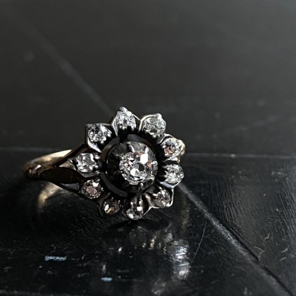 Antique 14K Silver Diamond Cluster Ring ʥƥ 14 С  饹󥰡