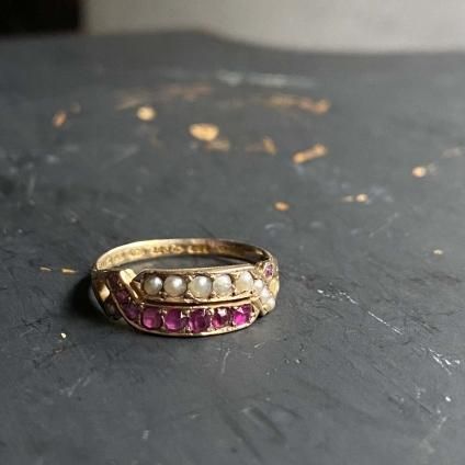 c.1872 15KYG Ruby Pearl Band Ring 1872ǯ15 ӡ ѡ Хɥ󥰡