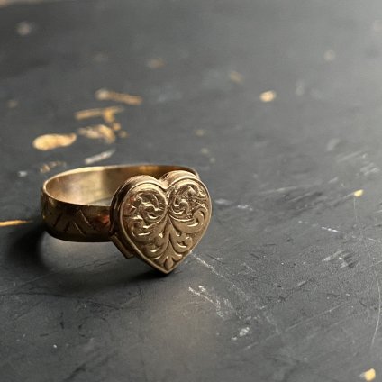 c.1890 9K Heart Locket Ring 1890ǯ 9K ϡȥå 󥰡
