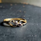 Art Deco 18K Plat Toi et Moi Ruby Diamond Ring （アールデコ 18金 プラチナ トワエモア ルビー ダイヤモンド リング）
