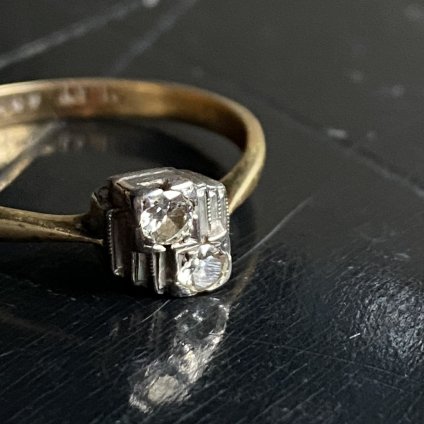 Art Deco 18KYG Plat Diamond Ring （アールデコ 18金 プラチナ ダイヤモンド リング）