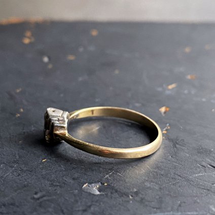 Art Deco 18KYG Plat Diamond Ring ʥǥ 18 ץ  󥰡