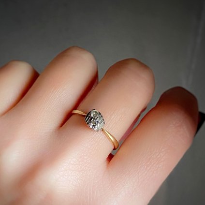 Art Deco 18KYG Plat Diamond Ring （アールデコ 18金 プラチナ ダイヤモンド リング）