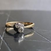 Art Deco 18KYG Plat Diamond Ring ʥǥ 18 ץ  󥰡