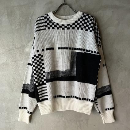 Vintage Monotone Jacquard Knitʥơ Υȡ  㥬 ˥åȡ 