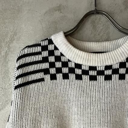 Vintage Monotone Jacquard Knitʥơ Υȡ  㥬 ˥åȡ 