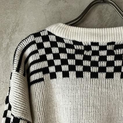 Vintage Monotone Jacquard Knitʥơ Υȡ  㥬 ˥åȡ 