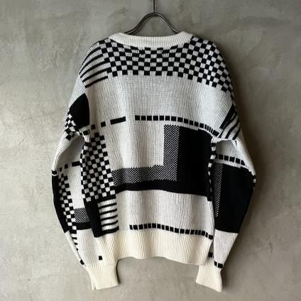 Vintage Monotone Jacquard Knitʥơ Υȡ  㥬 ˥åȡ 