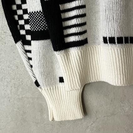 Vintage Monotone Jacquard Knitʥơ Υȡ  㥬 ˥åȡ 