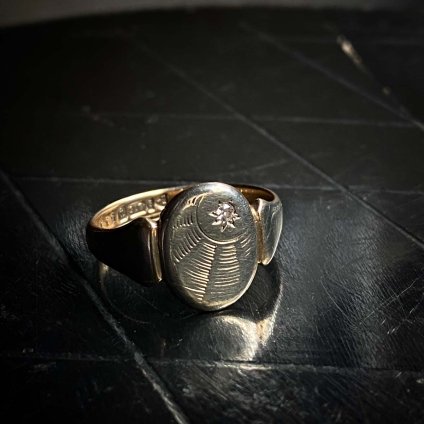 c.1937-38 9KYG WG Diamond Signet Ring（1937-38年 9金 ダイヤモンド シグネットリング）