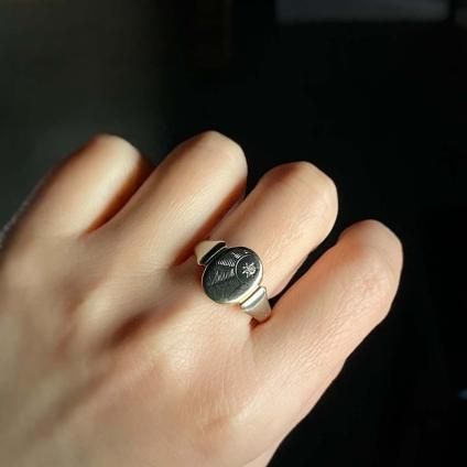 c.1937-38 9KYG WG Diamond Chester Signet Ring（1937-38年 9金
