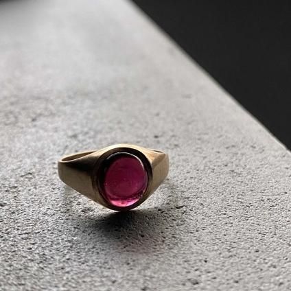 c.1980-81 9K Garnet Signet Ring(1980-81年 9金 ガーネット シグネットリング)- JeJe PIANO ONLINE BOUTIQUE 神戸のアンティーク時計,ジュエリー,ファッション専門店 c.1980-81 9K Garnet Signet Ring(1980-81年 9金 ガーネット シグネットリング)- JeJe PIANO ONLINE BOUTIQUE 神戸のアンティーク時計,ジュエリー,ファッション専門店