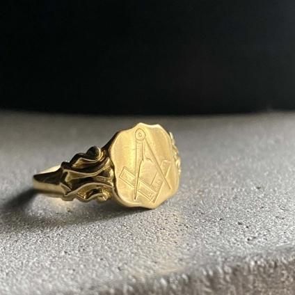 c.1916-17 18K Masonic Signet Ring(1916-17年 18金 メイソン c.1916-17 18K Masonic Signet Ring(1916-17年 18金 メイソン