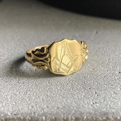 c.1916-17 18K Masonic Signet Ring(1916-17年 18金 メイソン c.1916-17 18K Masonic Signet Ring(1916-17年 18金 メイソン