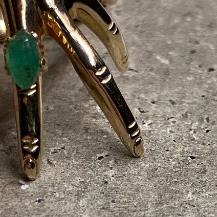 c.1970 9KYG Emerald Hand Motif Ring1970ǯ 9KYG ̵  ϥɥ 󥰡