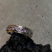 1920-30's Silver Gold Filled Glass Band Ring（1920-30年代 シルバー 金張 ガラス バンドリング）