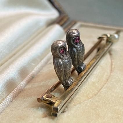 1910-30's Owl Brooch （1910-30年代 フクロウ ブローチ）- JeJe