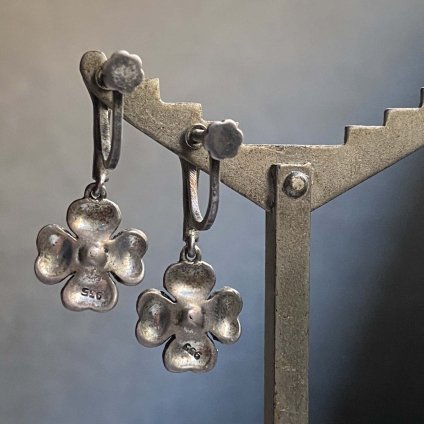 1930's Silver Marcasite Pearl Earrings（1930年代 シルバー マーカサイト パール イヤリング）