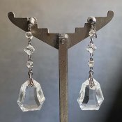 1930's Metal Clear Cut Glass Earrings1930ǯ ᥿ ꥢåȥ饹 󥰡