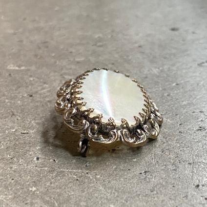 1910-30's Metal Mother Of Pearl Brooch （1910-30年代 メタル 