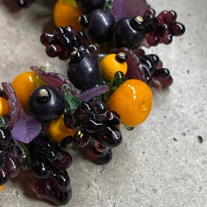  1950's Glass Wood Fruits Necklace1950ǯ 饹 å ե롼ĥͥå쥹