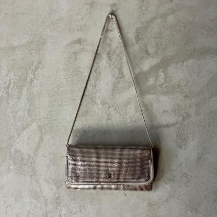 ビンテージ シルバー 丸型 クラッチバッグ 南青山】【シルバー】スクエア型 ストーンクラッチバッグ｜東京