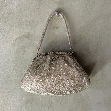 Vintage Silver Flower Patterned Beads Bag ʥơ С  ӡХå