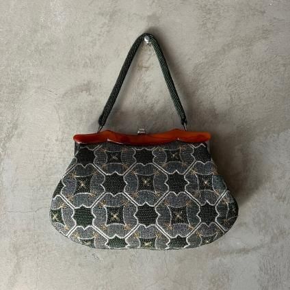 Vintage Green Mosaic Patterned Beads Bag ʥơ ꡼ ⥶ѥ ӡХå