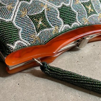 Vintage Green Mosaic Patterned Beads Bag ʥơ ꡼ ⥶ѥ ӡХå