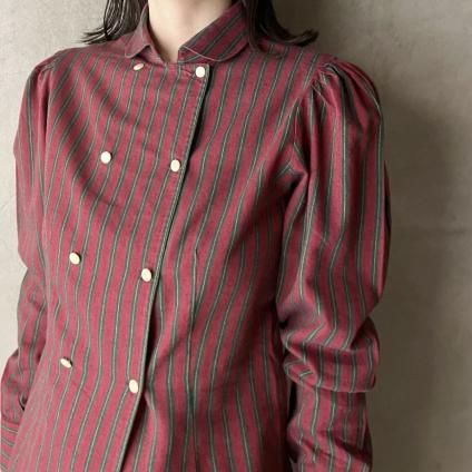 France Vintage Striped Blouseʥե ơ ȥ饤 ֥饦