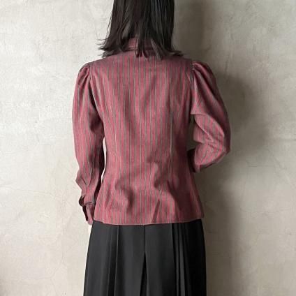 France Vintage Striped Blouseʥե ơ ȥ饤 ֥饦