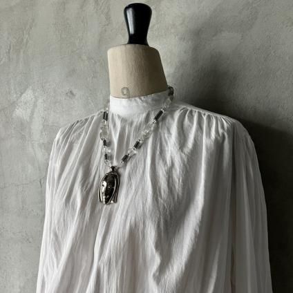 France Vintage High-Neck Gather Blouseʥե ơ ϥͥå 㥶 ֥饦