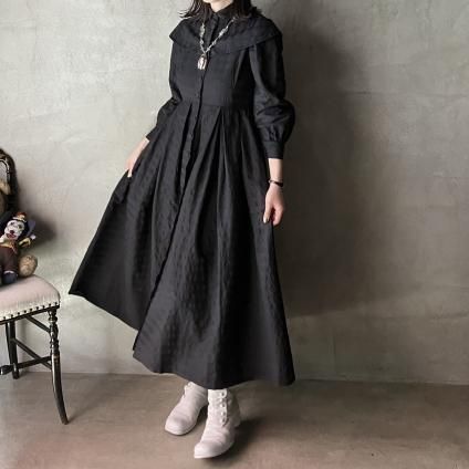 Antique Cotton Roman Collar Dress(アンティーク コットン ローマンカラー ドレス)後染め- JeJe PIANO ONLINE BOUTIQUE 神戸のアンティーク時計,ジュエリー,ファッション専門店 Antique Cotton Roman Collar Dress(アンティーク コットン ローマンカラー ドレス)後染め- JeJe PIANO ONLINE BOUTIQUE 神戸のアンティーク時計,ジュエリー,ファッション専門店