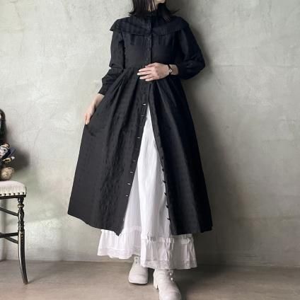 Antique Cotton Roman Collar Dress(アンティーク コットン ローマンカラー ドレス)後染め- JeJe PIANO ONLINE BOUTIQUE 神戸のアンティーク時計,ジュエリー,ファッション専門店 Antique Cotton Roman Collar Dress(アンティーク コットン ローマンカラー ドレス)後染め- JeJe PIANO ONLINE BOUTIQUE 神戸のアンティーク時計,ジュエリー,ファッション専門店