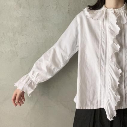 Antique Cotton Frill Blouse(アンティーク コットン フリル ブラウス)- JeJe PIANO ONLINE BOUTIQUE 神戸のアンティーク時計,ジュエリー,ファッション専門店 Antique Cotton Frill Blouse(アンティーク コットン フリル ブラウス)- JeJe PIANO ONLINE BOUTIQUE 神戸のアンティーク時計,ジュエリー,ファッション専門店