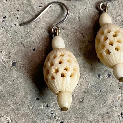 1930's Ivory Earrings1930ǯ ܥ꡼ ԥRemake