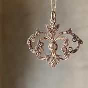 1910's 9KPG Glass Pendant Top1910ǯ 9KPG ̵ 饹 ڥȥȥåס