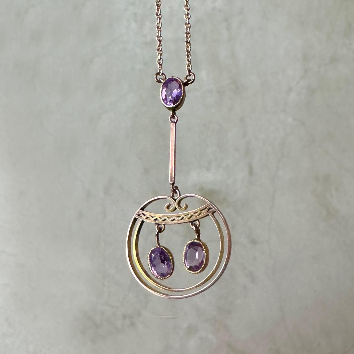 1910s 9KYG Amethyst Necklace1910ǯ 9KYG ̵ ᥷ ͥå쥹