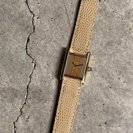 Ϸޥ٥ȥ᡼ CARTIER MUST TANK ʥƥ ޥȥ󥯡ѥ٥  SM ꥶ Beige