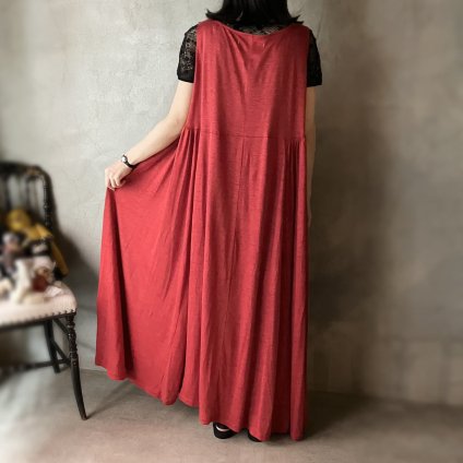 suzuki takayuki linen dress（スズキタカユキ リネンドレス）Dawn Red