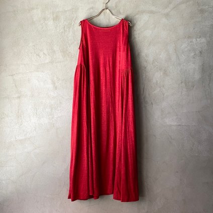 suzuki takayuki linen dress（スズキタカユキ リネンドレス）Dawn Red