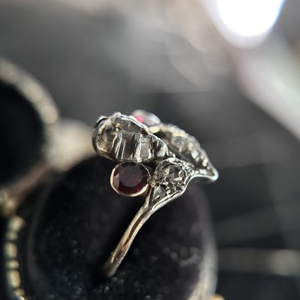 Early Victorian Giardinetti Ring Diamond Garnetʥȥꥢ ǥͥåƥ   ͥåȡ